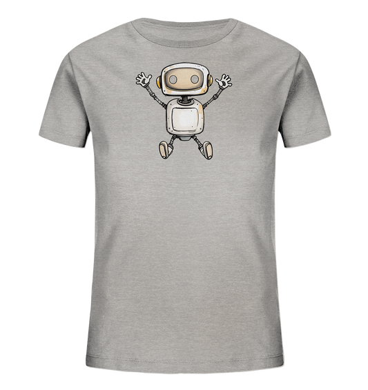 Kinder T-Shirt Roboter beim Freudensprung - Kinder Bio T-Shirt