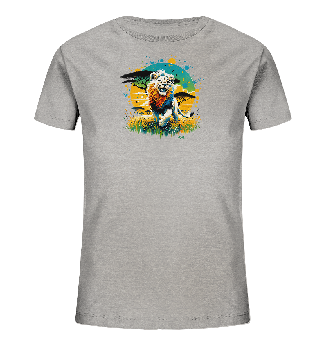 Kinder T-Shirt – Wilder Löwe bunte Mähne