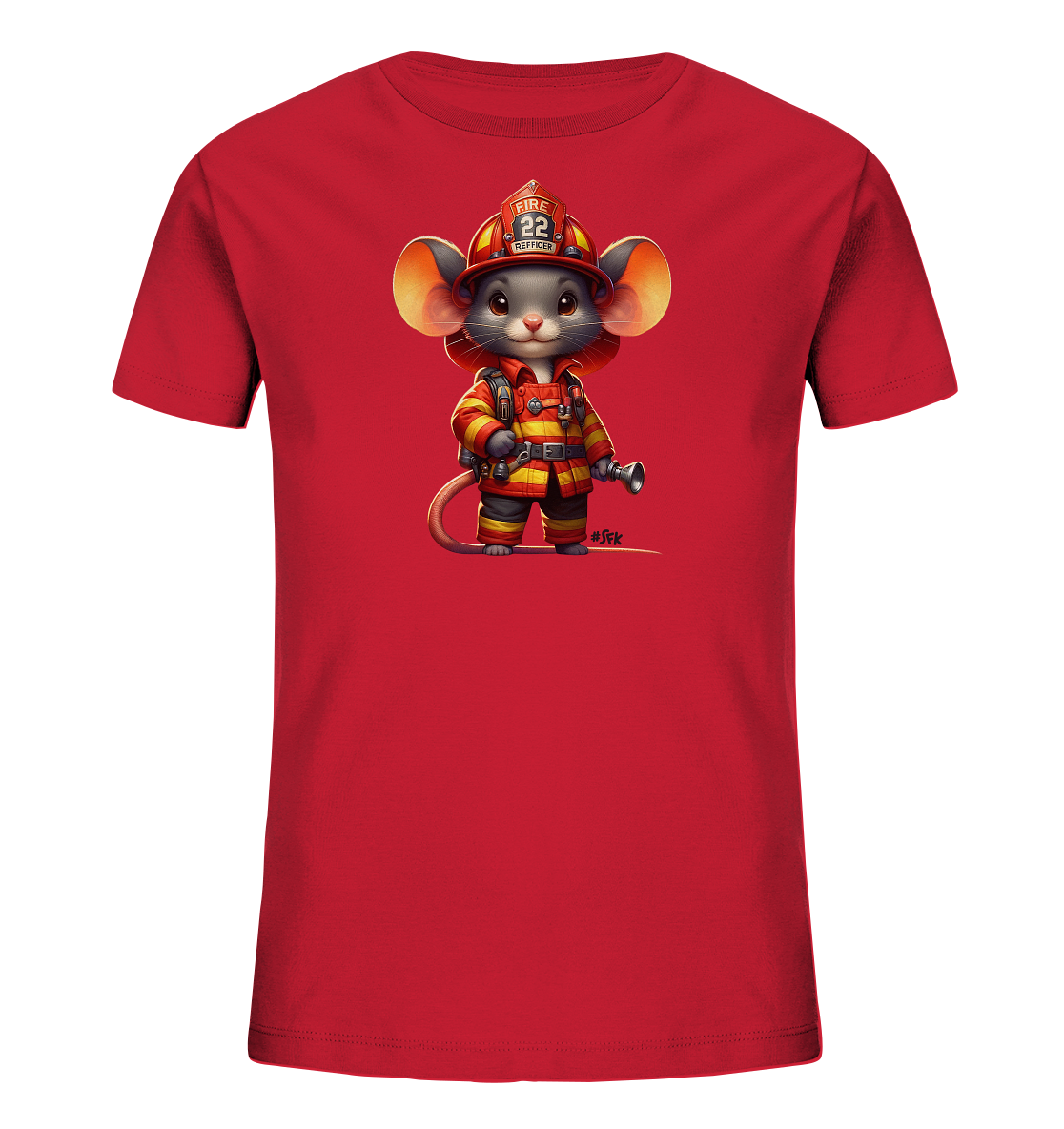 Kinder T-Shirt – Feuerwehr Maus Nummer 22