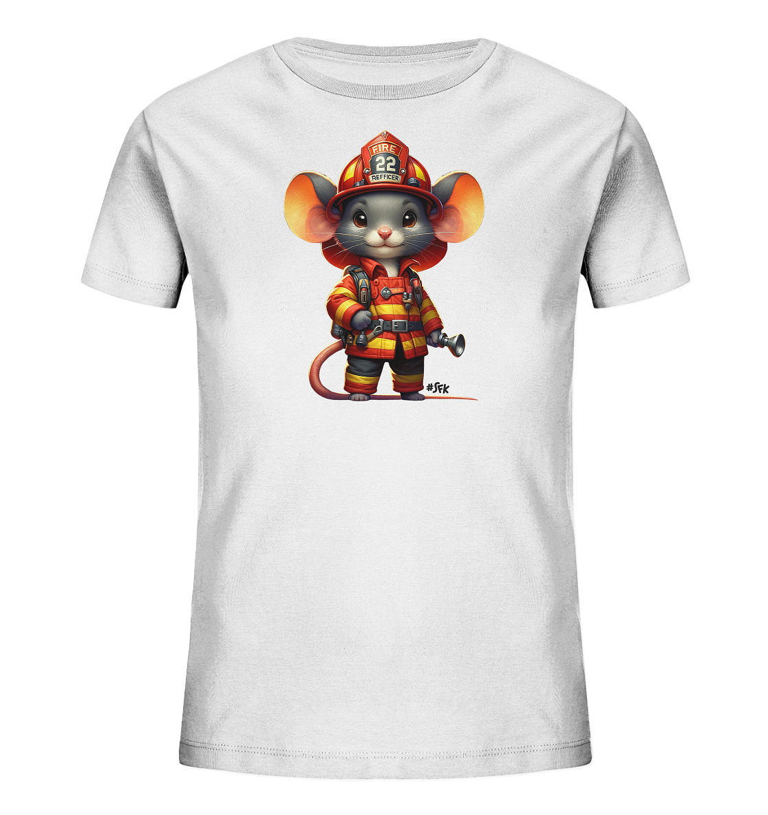 Kinder T-Shirt – Feuerwehr Maus Nummer 22