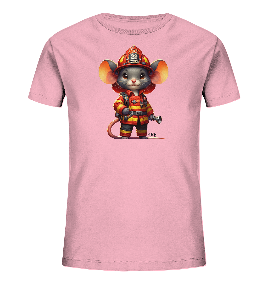 Kinder T-Shirt – Feuerwehr Maus Nummer 22