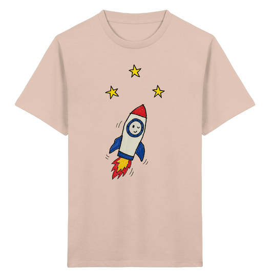 Fröhliches Raketen T-Shirt für Abenteurer - Kinder Bio T-Shirt