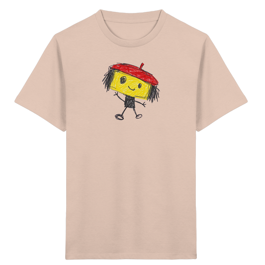 Kritzelkopf mit roter Mütze - Kinder Bio T-Shirt