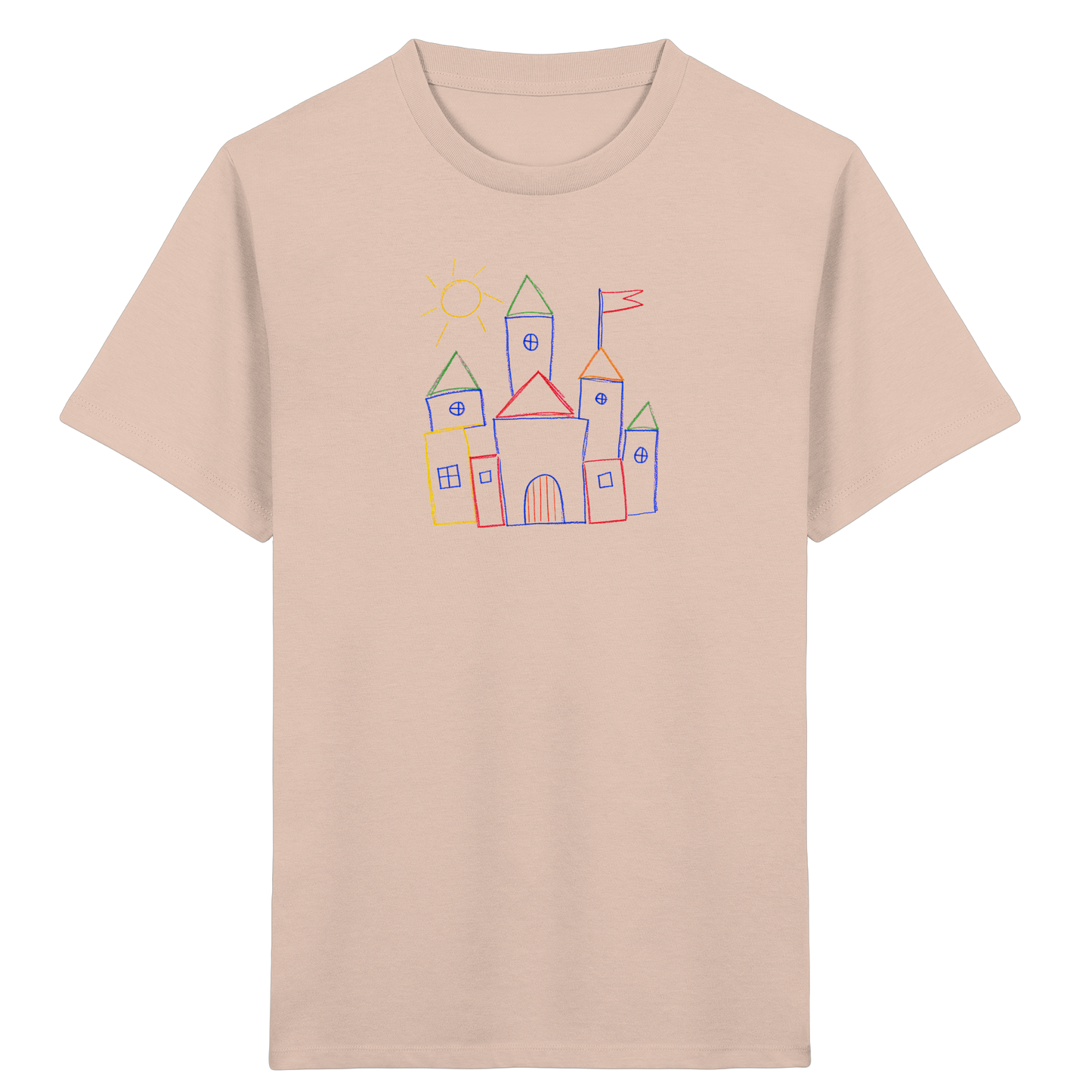 Fröhliches T-Shirt mit Märchenburg Motiv - Kinder Bio T-Shirt