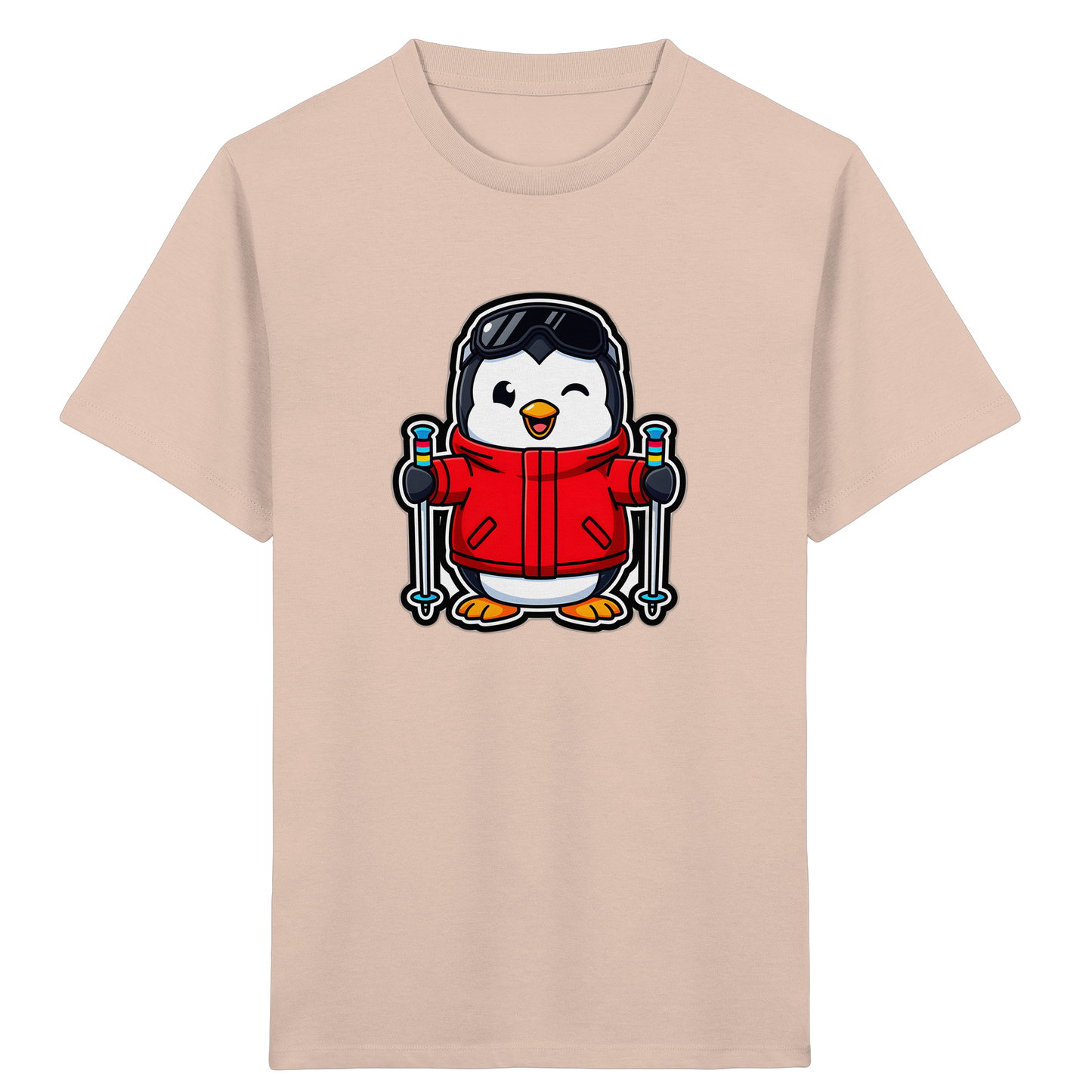 Fröhlicher Pinguin Ski Abenteuer Shirt - Kinder Bio T-Shirt