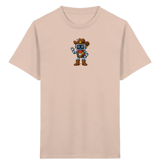 Pixel Roboter T-Shirt: Freundliches Lächeln - Kinder T-Shirt