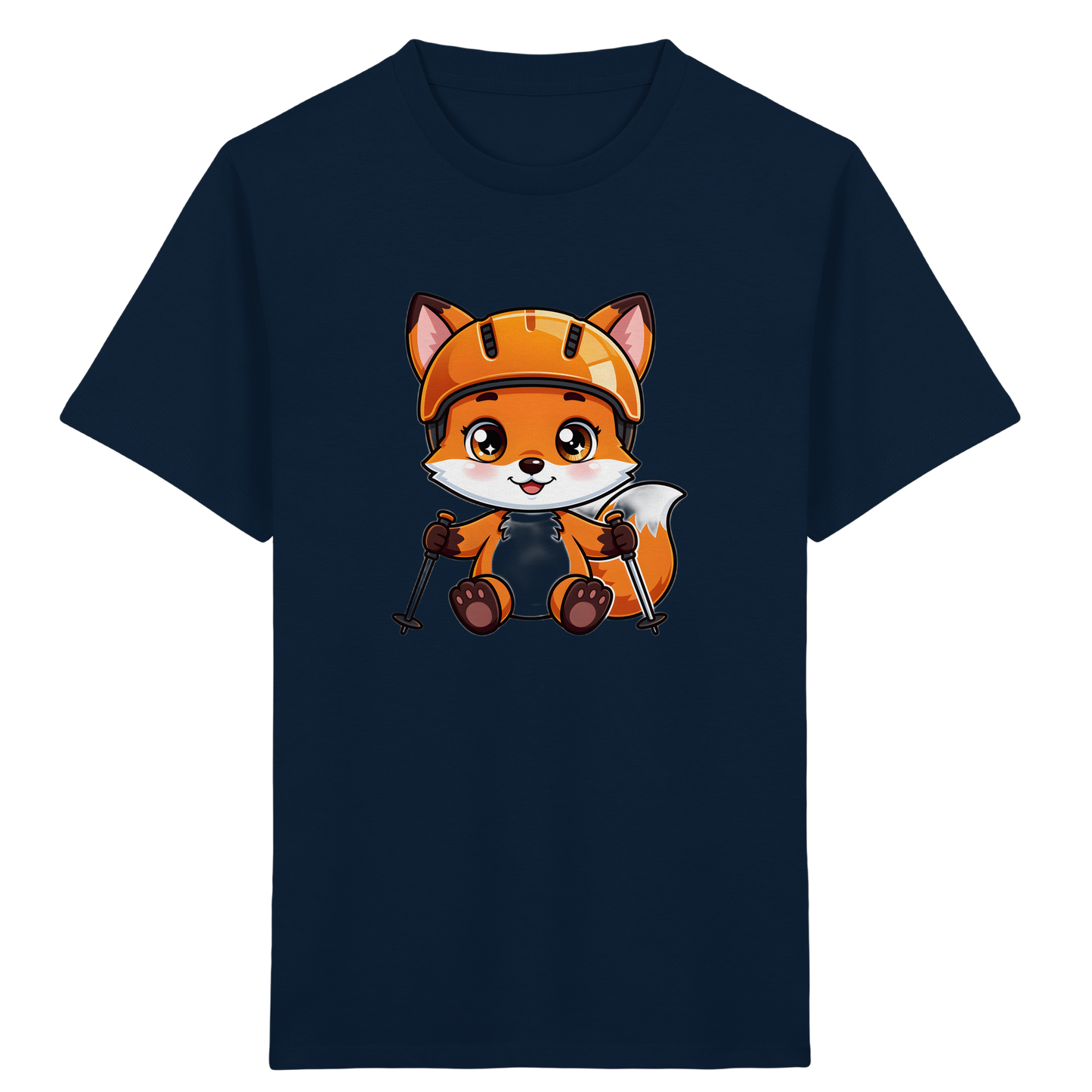 Fuchs auf Skiern – Kinder Bio-T-Shirt