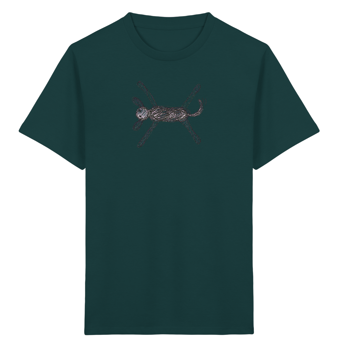 Hund von oben gezeichnet - Kinder Bio T-Shirt