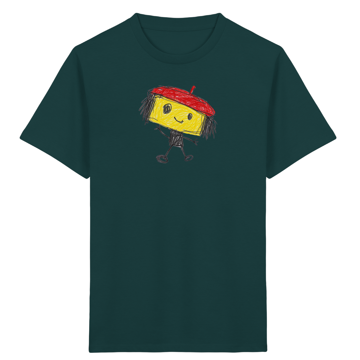 Kritzelkopf mit roter Mütze - Kinder Bio T-Shirt