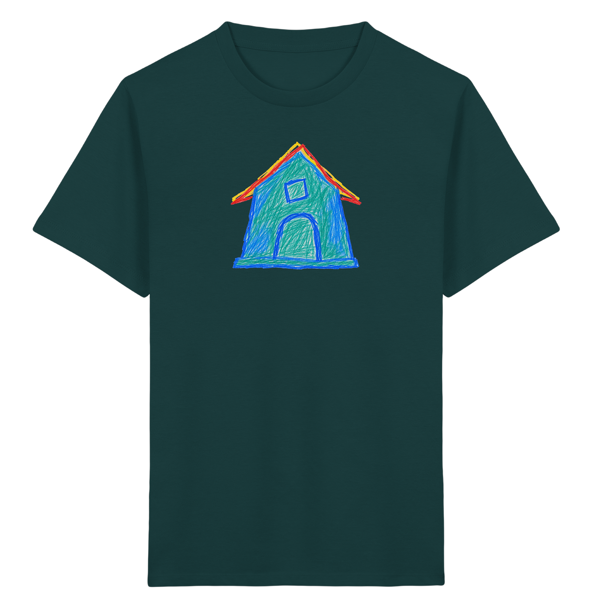 Zweifarbiger Dachbogen Haus - Kinder Bio T-Shirt