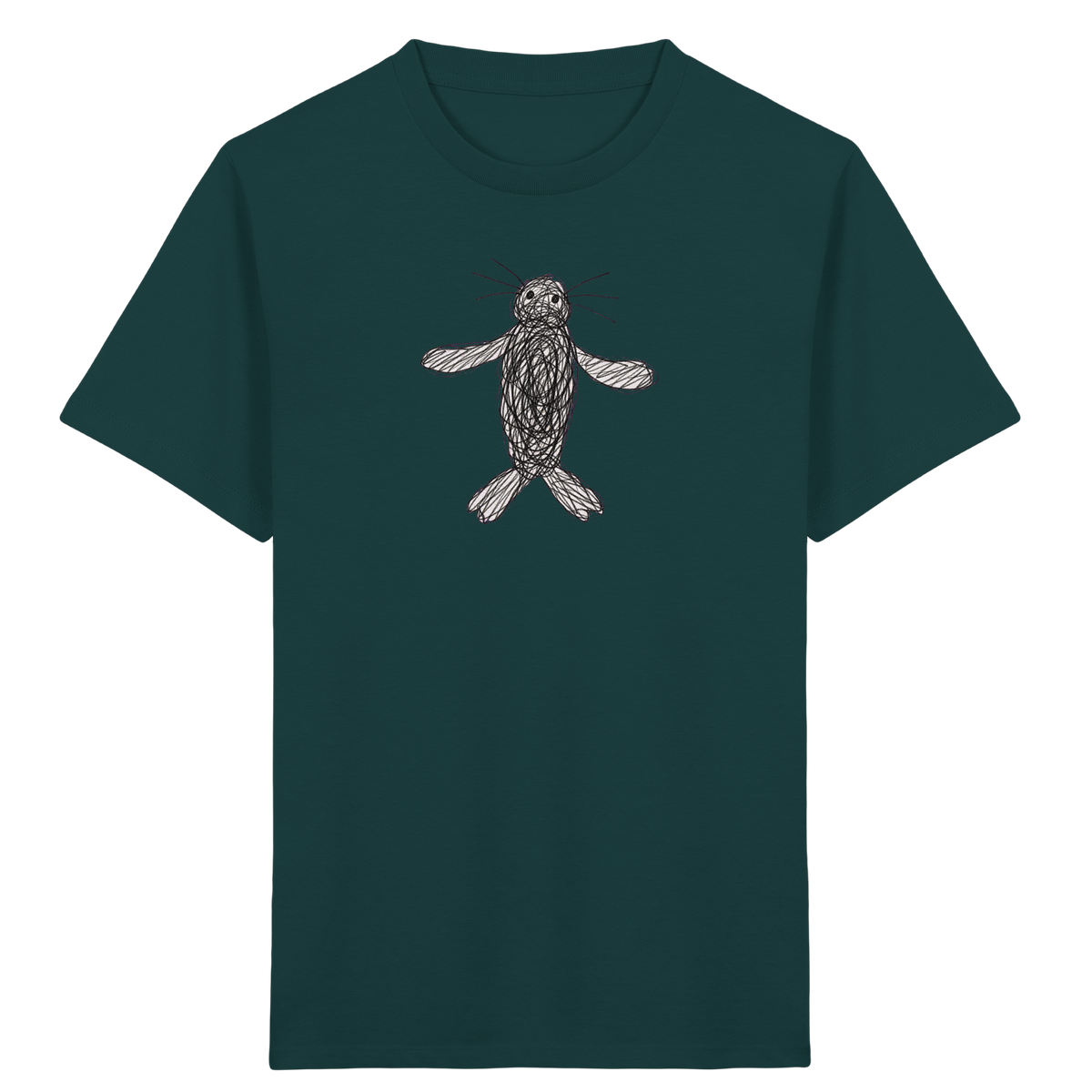 Robbe von oben gezeichnet - Kinder Bio T-Shirt