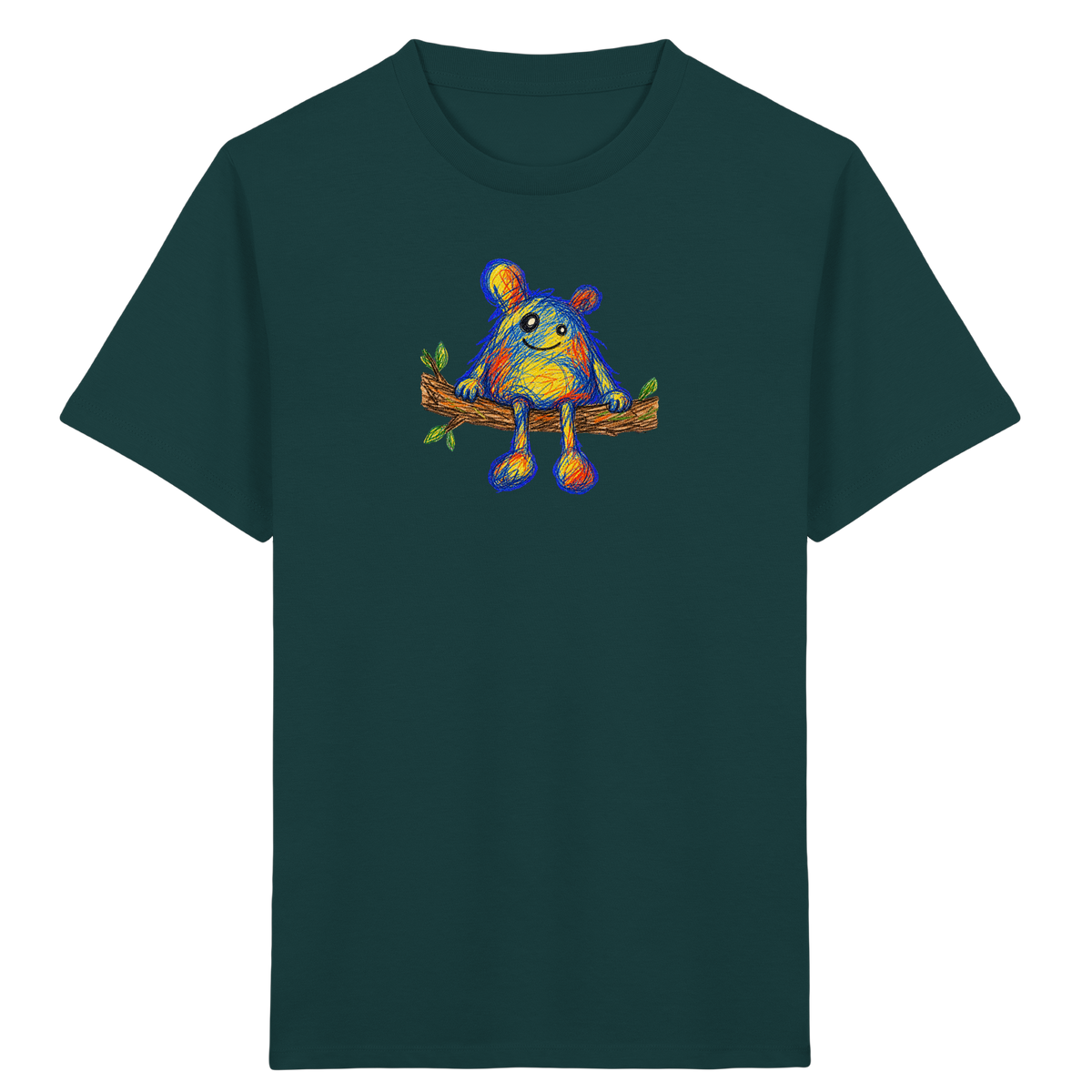 Astsitzer Kritzelmonster auf Ast - Kinder Bio T-Shirt