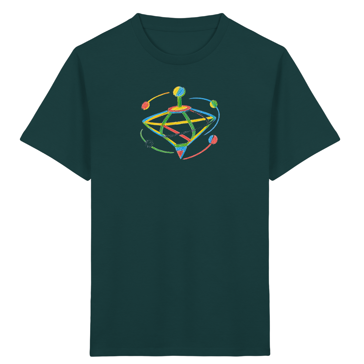 Bunter Farbpunkt Kreisel - Kinder Bio T-Shirt