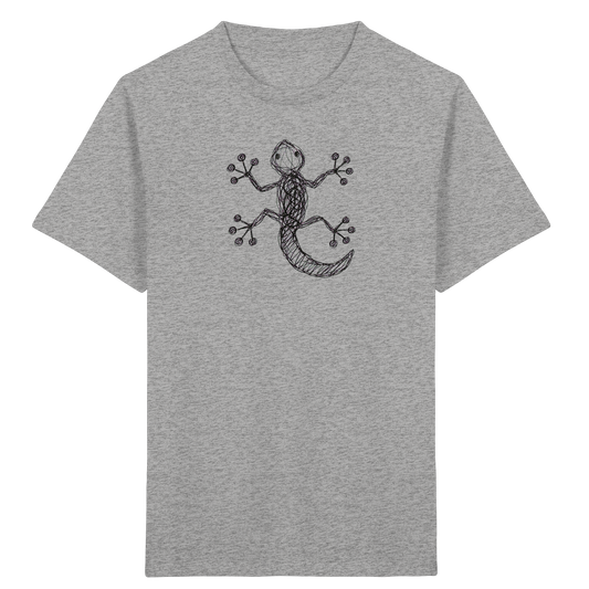 Gecko von oben gezeichnet - Kinder Bio T-Shirt
