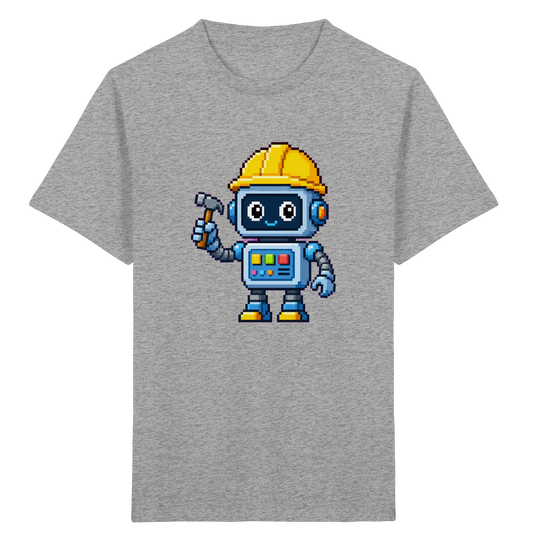 Pixel-Roboter mit Hammer: Retro Kinder-T-Shirt - Kinder T-Shirt