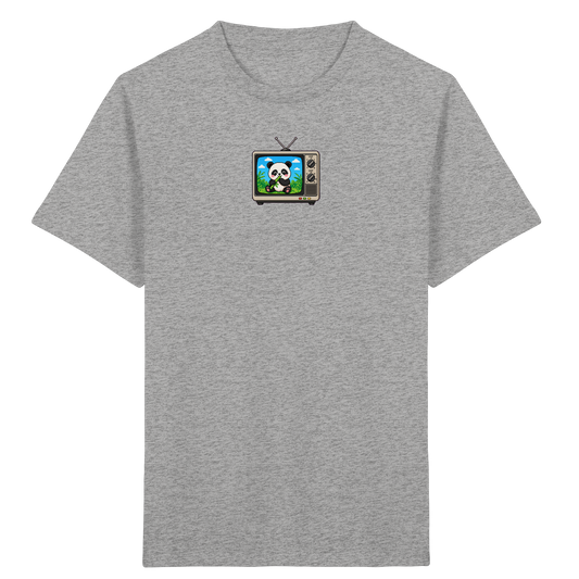 Pixel Panda Fernsehen: Retro Kinder T-Shirt - Kinder Bio T-Shirt