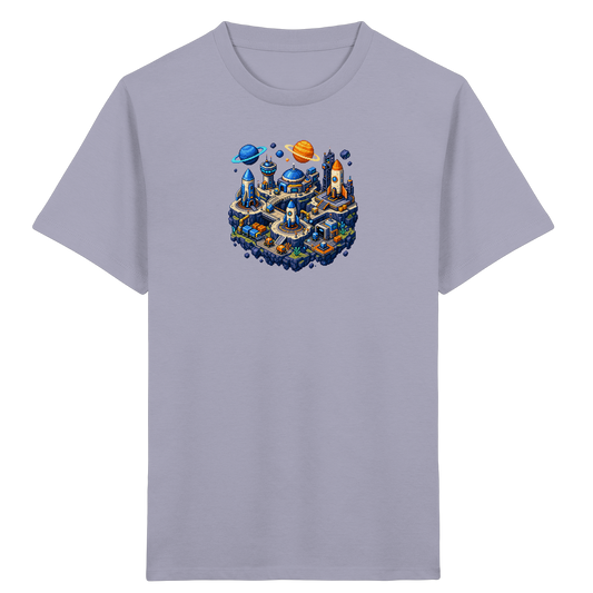 Futuristische Weltraumbasis Pixel Art T-Shirt - Kinder Bio T-Shirt
