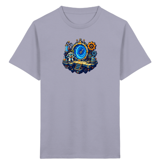 Cooles Roboter Wissenschaftler Pixel T-Shirt - Kinder Bio T-Shirt