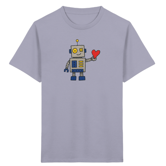 Verspieltes Roboter T-Shirt mit Herz - Kinder Bio T-Shirt