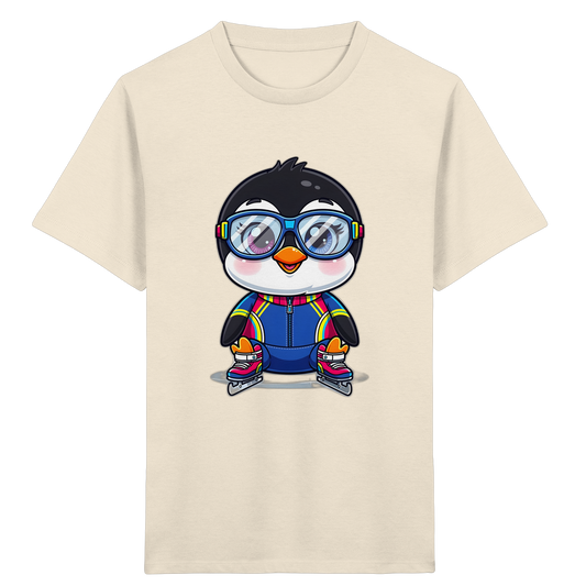 Pinguin auf Schlittschuhen – Kinder Bio-T-Shirt