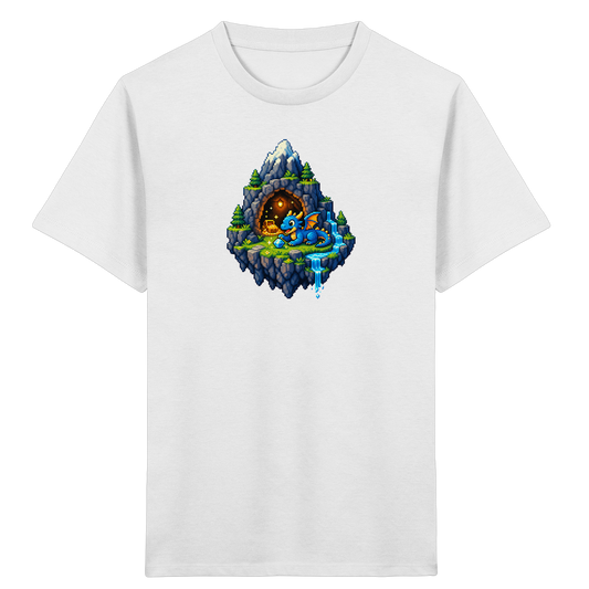 Magischer Pixel Drache Schatz Insel - Kinder Bio T-Shirt