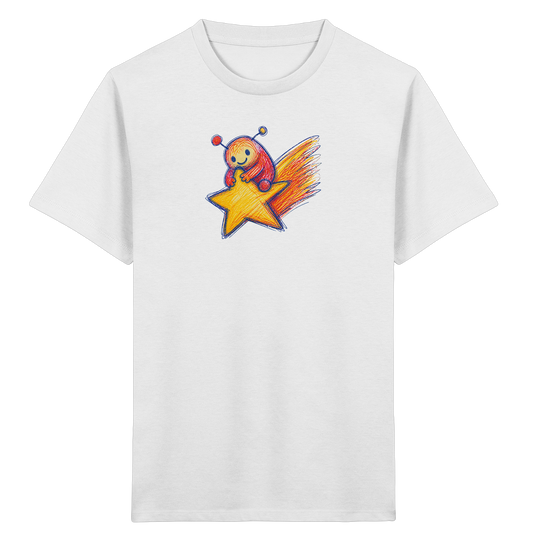 Kleines Monster auf Sternschnuppe - Kinder Bio T-Shirt