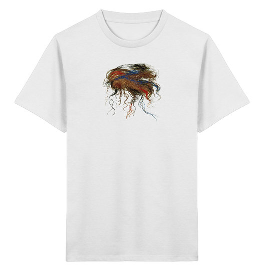 Weißes Kinder Bio T-Shirt mit abstraktem Quallen-Motiv