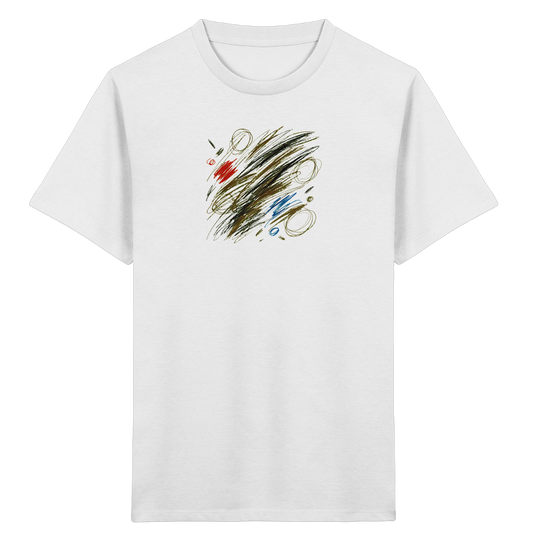 Künstlerisches T-Shirt mit Kritzelgrafik Design - Kinder Bio T-Shirt