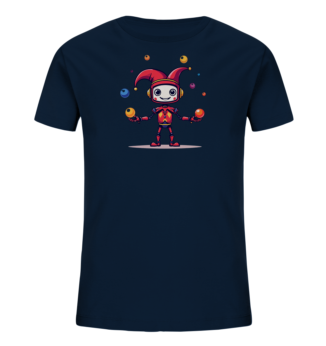 Kinder T-Shirt | Roboter-Narr jongliert bunte Bälle - Kinder Bio T-Shirt