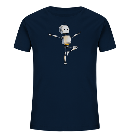 Kinder-T-Shirt mit Roboter in Yoga-Balance - Kinder Bio T-Shirt