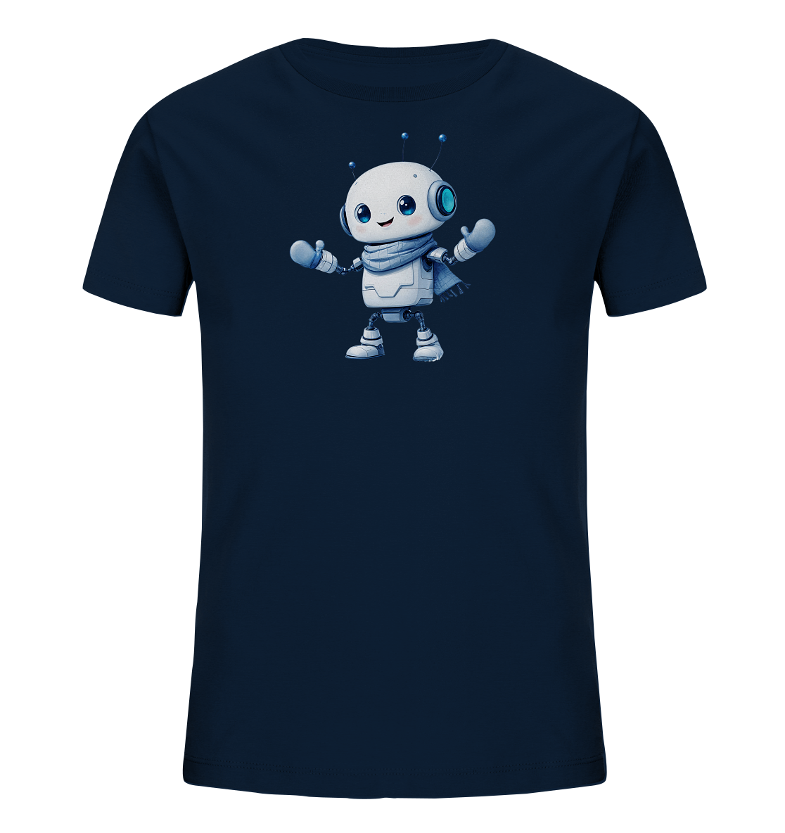 Kinder T-Shirt | Roboter mit Schal und Fäustlingen - Kinder Bio T-Shirt