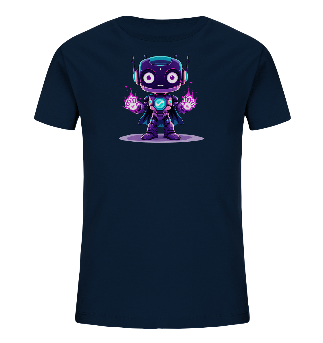 Onlineshop Shirts für Kinder - Das Bild zeigt die Vorderseite eines weißen oder cremefarbenen Kinder-T-Shirts. In der Mitte des Shirts befindet sich eine große, bunte Grafik, die einen Regenbogen mit leuchtenden Farben darstellt. Über dem Regenbogen sind weiße Wolken und gelbe Sterne zu sehen, während darunter blaue Regentropfen fallen. Das Design ist schlicht und freundlich gestaltet, ideal für Kindermode.