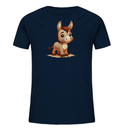 Kinder T-Shirt mit ein freundlicher Esel mit großen blauen Augen