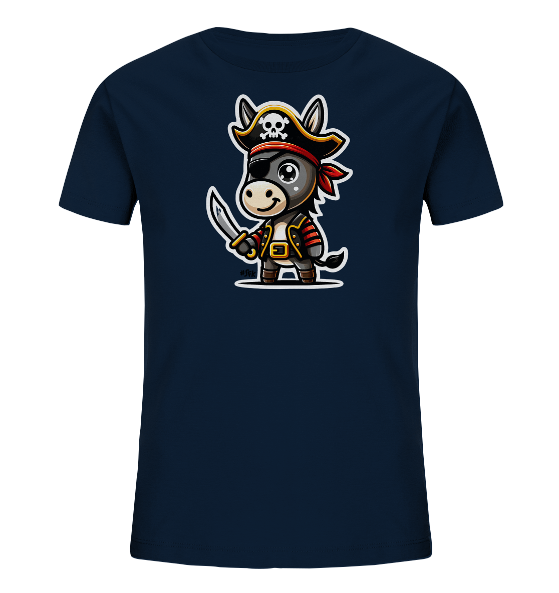 Kinder T-Shirt – Kleiner Pirat Esel mit Säbel