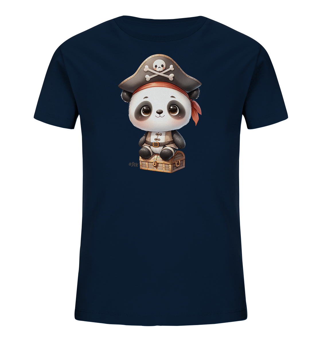 Kinder T-Shirt – Süßer Panda Pirat auf Schatz