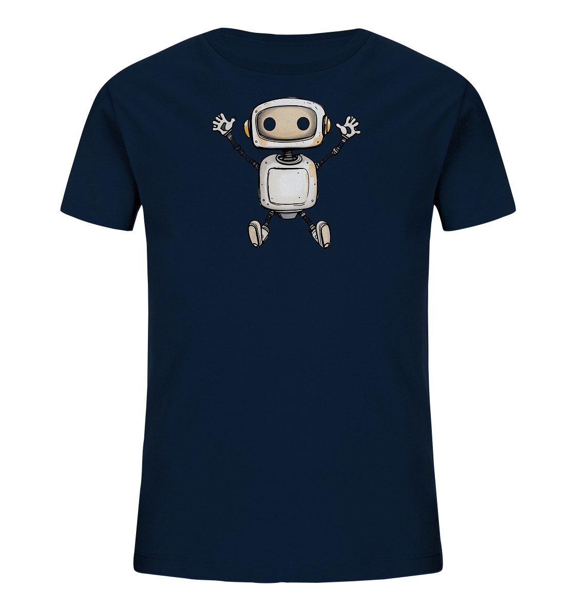 Kinder T-Shirt Roboter beim Freudensprung - Kinder Bio T-Shirt