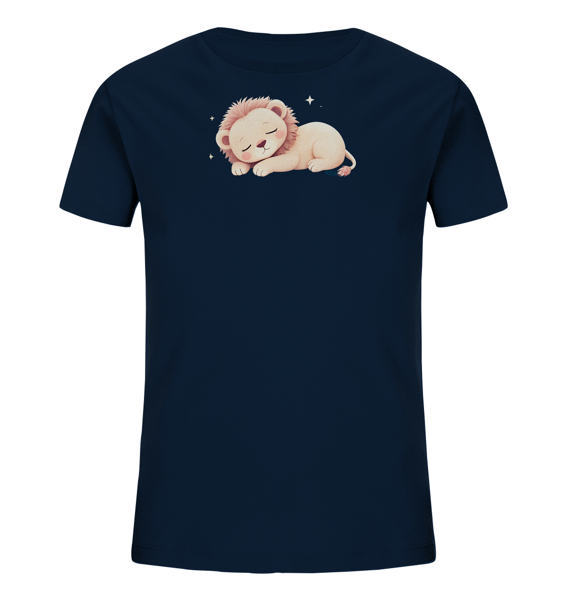 Kinder T Shirt mit schlafendem Löwenbaby und kleinen Sternen