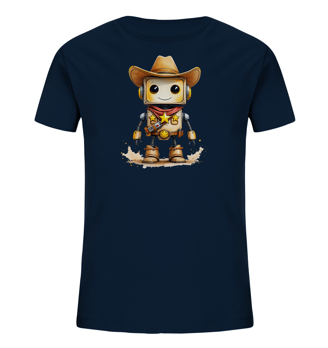 Kinder-T-Shirt | Roboter-Sheriff mit Sternen - Kinder Bio T-Shirt
