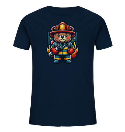 Kinder-T-Shirt mit Bär in Feuerwehrmontur