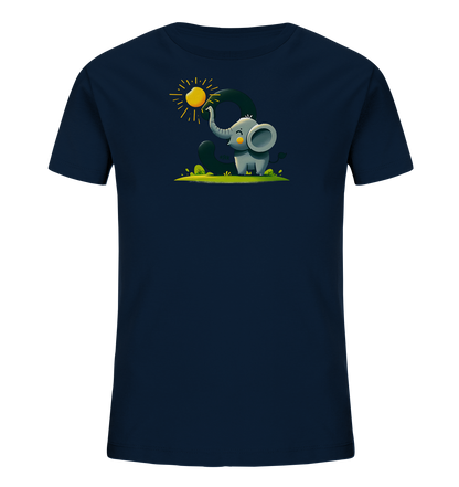Kinder T-Shirt mit Cartoon-Elefant, Sonne und Zahl 9