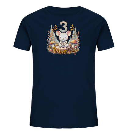 Kinder T-Shirt mit Maus, Geschenk und Zahl 3