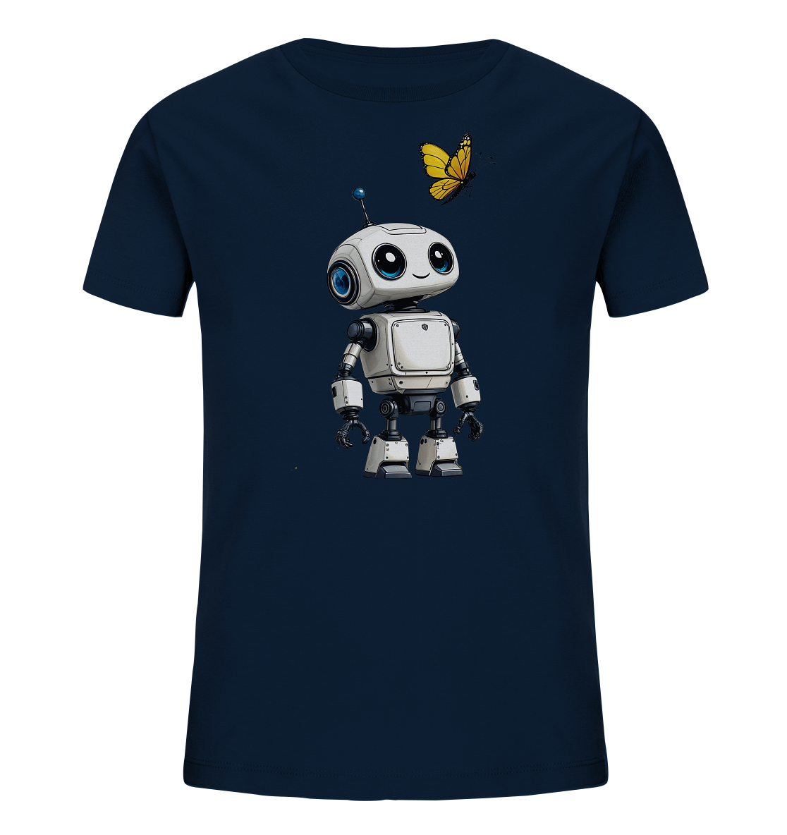 Kinder T-Shirt mit kleinem Roboter und Schmetterling