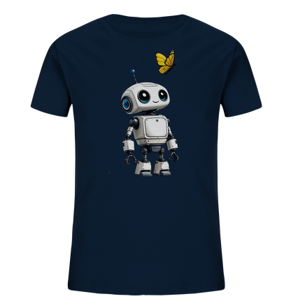 Kinder T-Shirt mit kleinem Roboter und Schmetterling