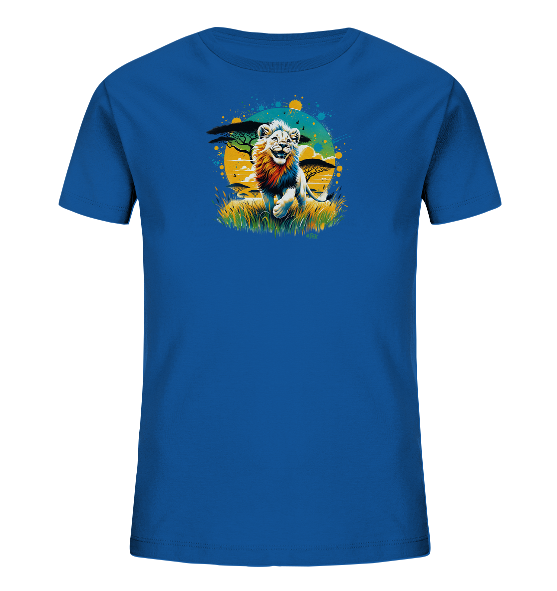 Kinder T-Shirt – Wilder Löwe bunte Mähne