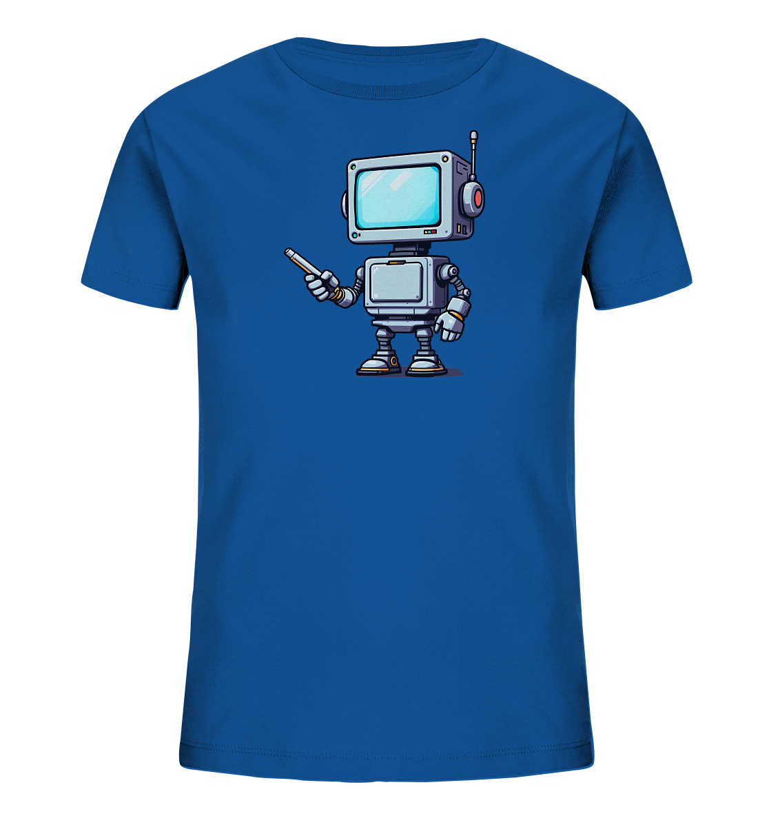 Kinder T-Shirt Roboter mit Bildschirmstift - Kinder Bio T-Shirt
