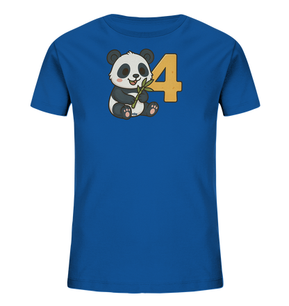 Bambus-Panda feiert die Vier Motiv auf Kinder T-Shirt