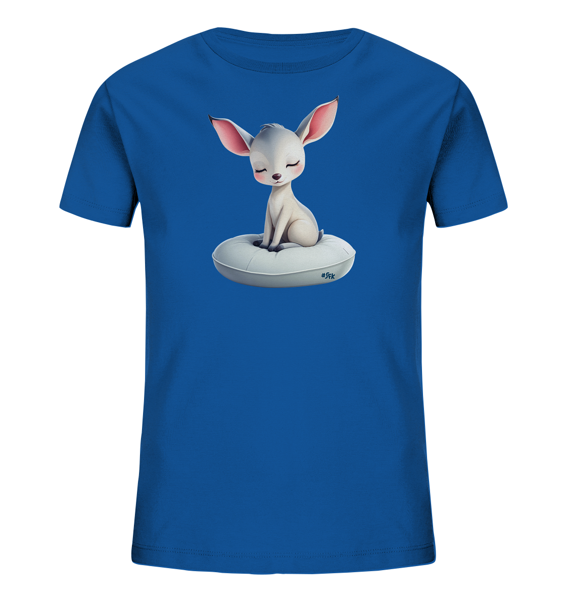Kinder T Shirt mit träumendem Tier auf rundem Kissen