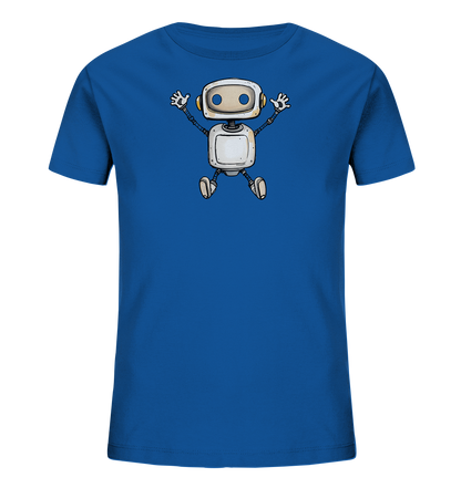 Kinder T-Shirt Roboter beim Freudensprung - Kinder Bio T-Shirt