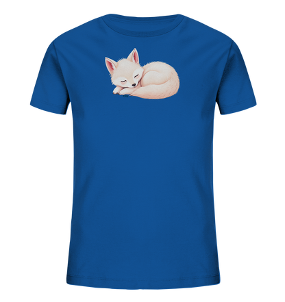 Kinder T-Shirt mit ein zusammengerollter schlafender Fuchs mit geschlossenen Augen