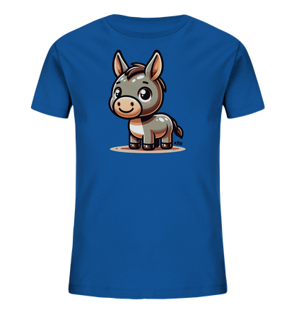 Kinder T-Shirt mit freundlichem Cartoon-Esel, großen Augen und langen Ohren
